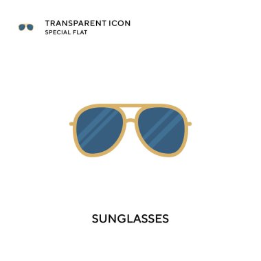 Güneş gözlüğü vektör simgesi. Düz çizim. EPS 10 vektörü.