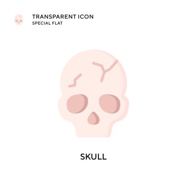 Kafatası vektör simgesi. Düz çizim. EPS 10 vektörü.