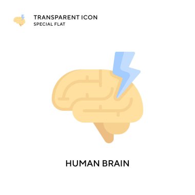 İnsan beyin vektör simgesi. Düz çizim. EPS 10 vektörü.