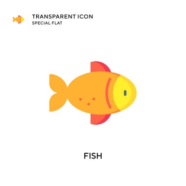 Balık vektör simgesi. Düz çizim. EPS 10 vektörü.