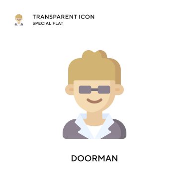 Kapıcı vektör simgesi. Düz çizim. EPS 10 vektörü.