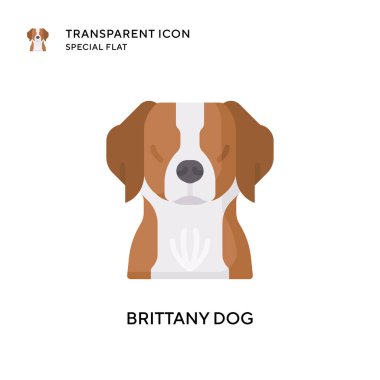 Brittany köpek vektör simgesi. Düz çizim. EPS 10 vektörü.