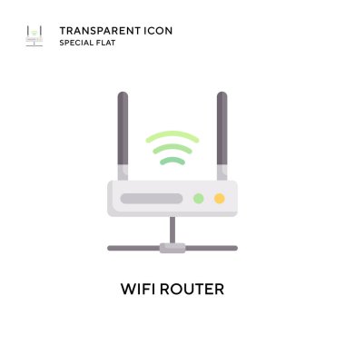 Wifi router vektör simgesi. Düz çizim. EPS 10 vektörü.