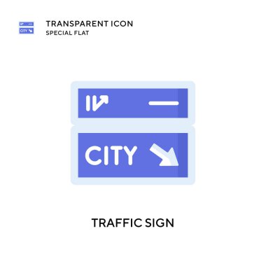 Trafik işareti vektör simgesi. Düz çizim. EPS 10 vektörü.