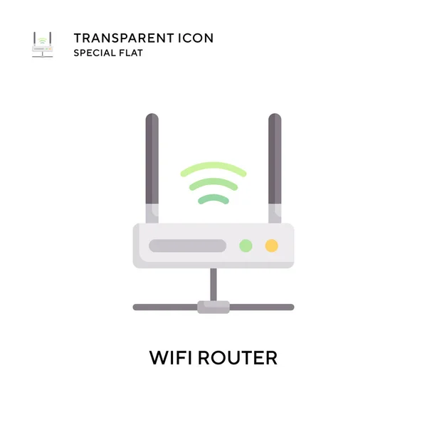 Ícone Vetorial Roteador Wifi Ilustração Estilo Plano Vetor Eps — Vetor de Stock