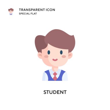 Öğrenci vektör simgesi. Düz çizim. EPS 10 vektörü.