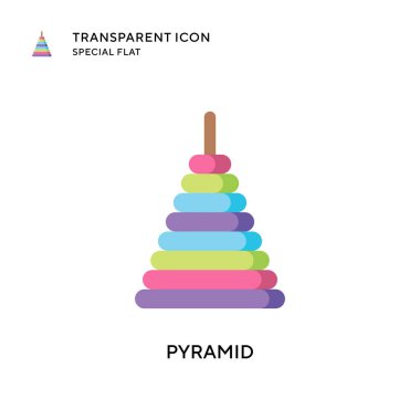 Piramit vektör simgesi. Düz çizim. EPS 10 vektörü.