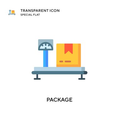 Paket vektör simgesi. Düz çizim. EPS 10 vektörü.