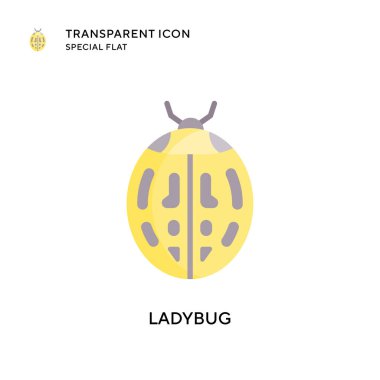 Uğur böceği vektör simgesi. Düz çizim. EPS 10 vektörü.