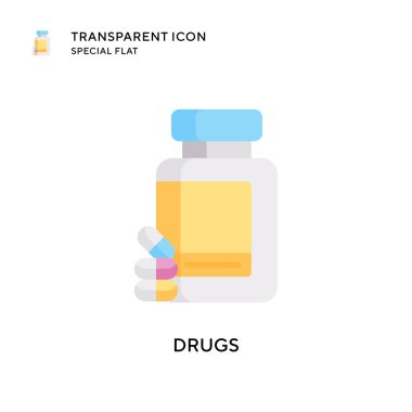 Uyuşturucu vektör ikonu. Düz çizim. EPS 10 vektörü.