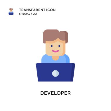 Geliştirici vektör simgesi. Düz çizim. EPS 10 vektörü.