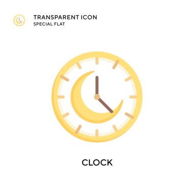 Saat vektör simgesi. Düz çizim. EPS 10 vektörü.