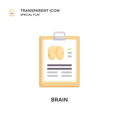 Beyin vektör simgesi. Düz çizim. EPS 10 vektörü.