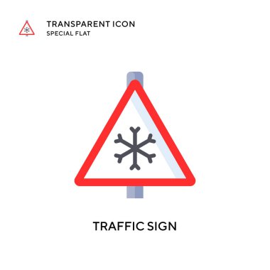 Trafik işareti vektör simgesi. Düz çizim. EPS 10 vektörü.