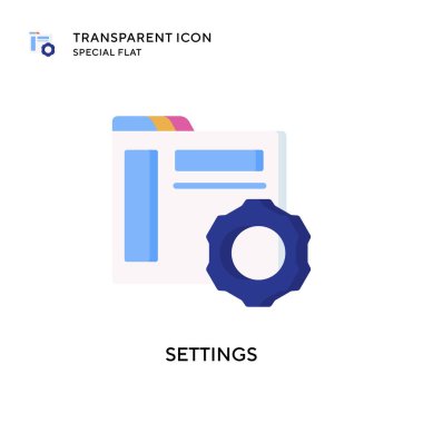 Ayarlar vektör simgesi. Düz çizim. EPS 10 vektörü.