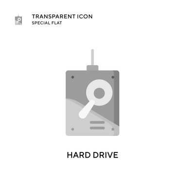 Sabit disk vektör simgesi. Düz çizim. EPS 10 vektörü.