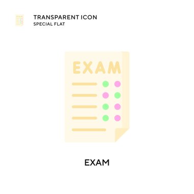 Sınav vektör simgesi. Düz çizim. EPS 10 vektörü.