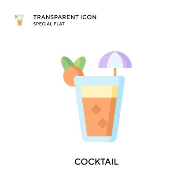 Kokteyl vektör simgesi. Düz çizim. EPS 10 vektörü.