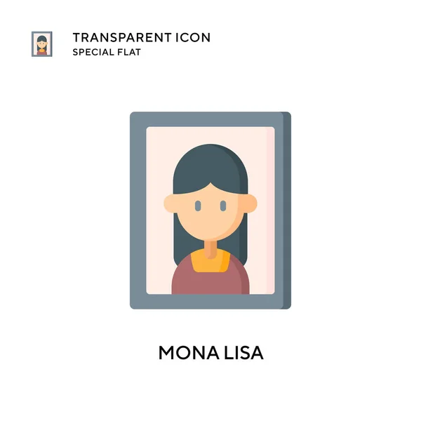 Icône Vectorielle Mona Lisa Illustration Style Plat Vecteur Eps — Image vectorielle