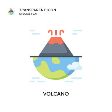 Volkan vektör simgesi. Düz çizim. EPS 10 vektörü.