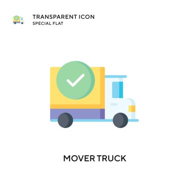 Kamyon vektör simgesi. Düz çizim. EPS 10 vektörü.