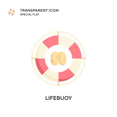 Lifebuoy vektör simgesi. Düz çizim. EPS 10 vektörü.