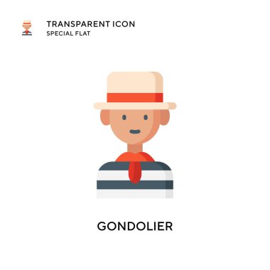 Gondolcu vektör simgesi. Düz çizim. EPS 10 vektörü.