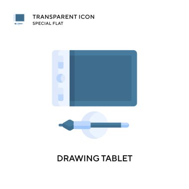 Tablet vektör simgesi çiziliyor. Düz çizim. EPS 10 vektörü.