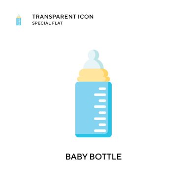 Bebek şişe vektör ikonu. Düz çizim. EPS 10 vektörü.