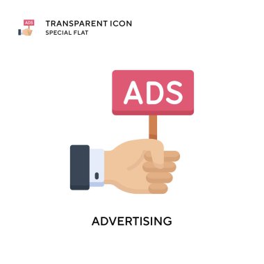 Reklam vektörü simgesi. Düz çizim. EPS 10 vektörü.