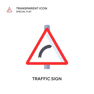 Trafik işareti vektör simgesi. Düz çizim. EPS 10 vektörü.