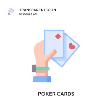 Poker kartları vektör simgesi. Düz çizim. EPS 10 vektörü.
