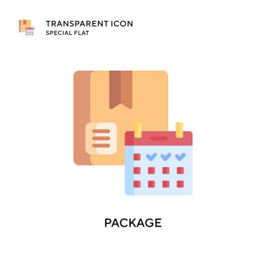 Paket vektör simgesi. Düz çizim. EPS 10 vektörü.