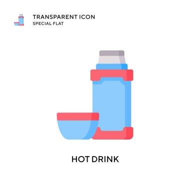 Sıcak içecek vektör simgesi. Düz çizim. EPS 10 vektörü.