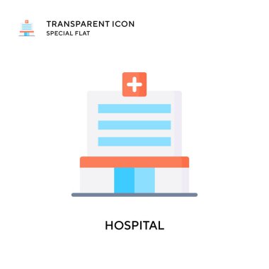 Hastane vektör ikonu. Düz çizim. EPS 10 vektörü.