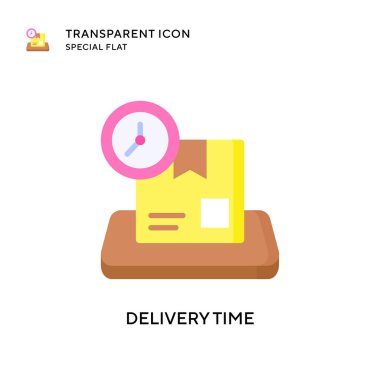 Teslimat zamanı vektör simgesi. Düz çizim. EPS 10 vektörü.