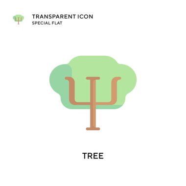 Ağaç vektör simgesi. Düz çizim. EPS 10 vektörü.