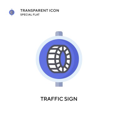 Trafik işareti vektör simgesi. Düz çizim. EPS 10 vektörü.