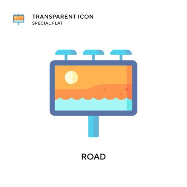 Yol vektör simgesi. Düz çizim. EPS 10 vektörü.