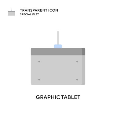 Grafik tablet vektör simgesi. Düz çizim. EPS 10 vektörü.