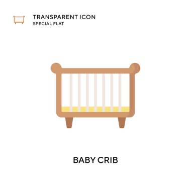 Bebek beşiği vektör simgesi. Düz çizim. EPS 10 vektörü.