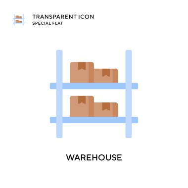 Depo vektör simgesi. Düz çizim. EPS 10 vektörü.