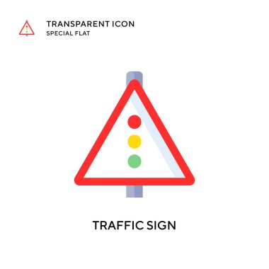 Trafik işareti vektör simgesi. Düz çizim. EPS 10 vektörü.