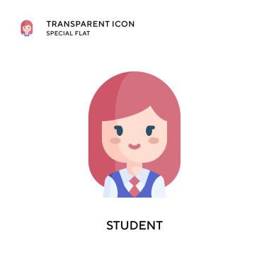 Öğrenci vektör simgesi. Düz çizim. EPS 10 vektörü.