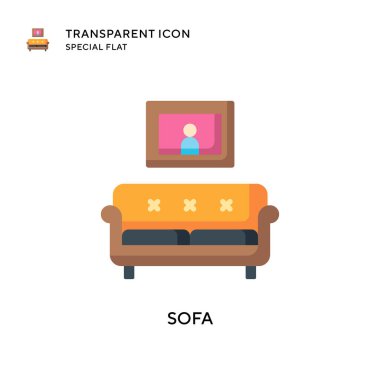 Koltuk vektör simgesi. Düz çizim. EPS 10 vektörü.