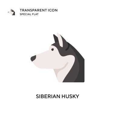 Sibirya Husky vektör simgesi. Düz çizim. EPS 10 vektörü.