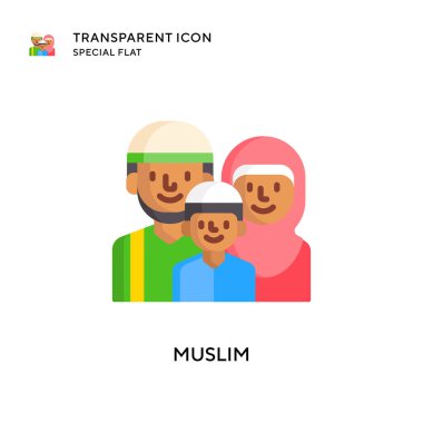 Müslüman vektör simgesi. Düz çizim. EPS 10 vektörü.