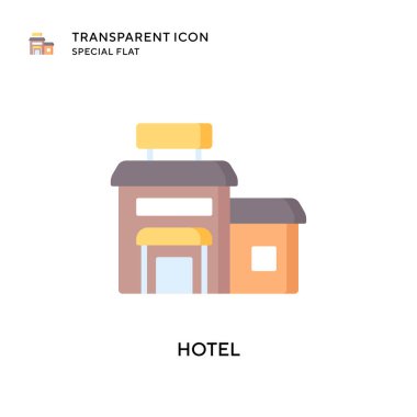 Otel vektör simgesi. Düz çizim. EPS 10 vektörü.