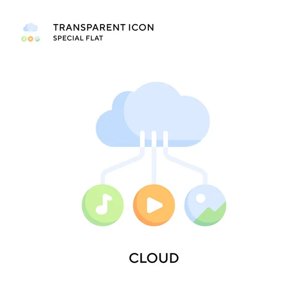 Icône Vectorielle Cloud Illustration Style Plat Vecteur Eps — Image vectorielle