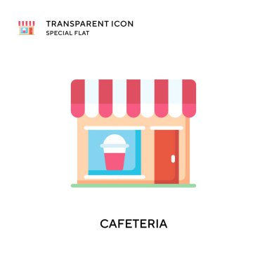 Kafeterya vektör simgesi. Düz çizim. EPS 10 vektörü.